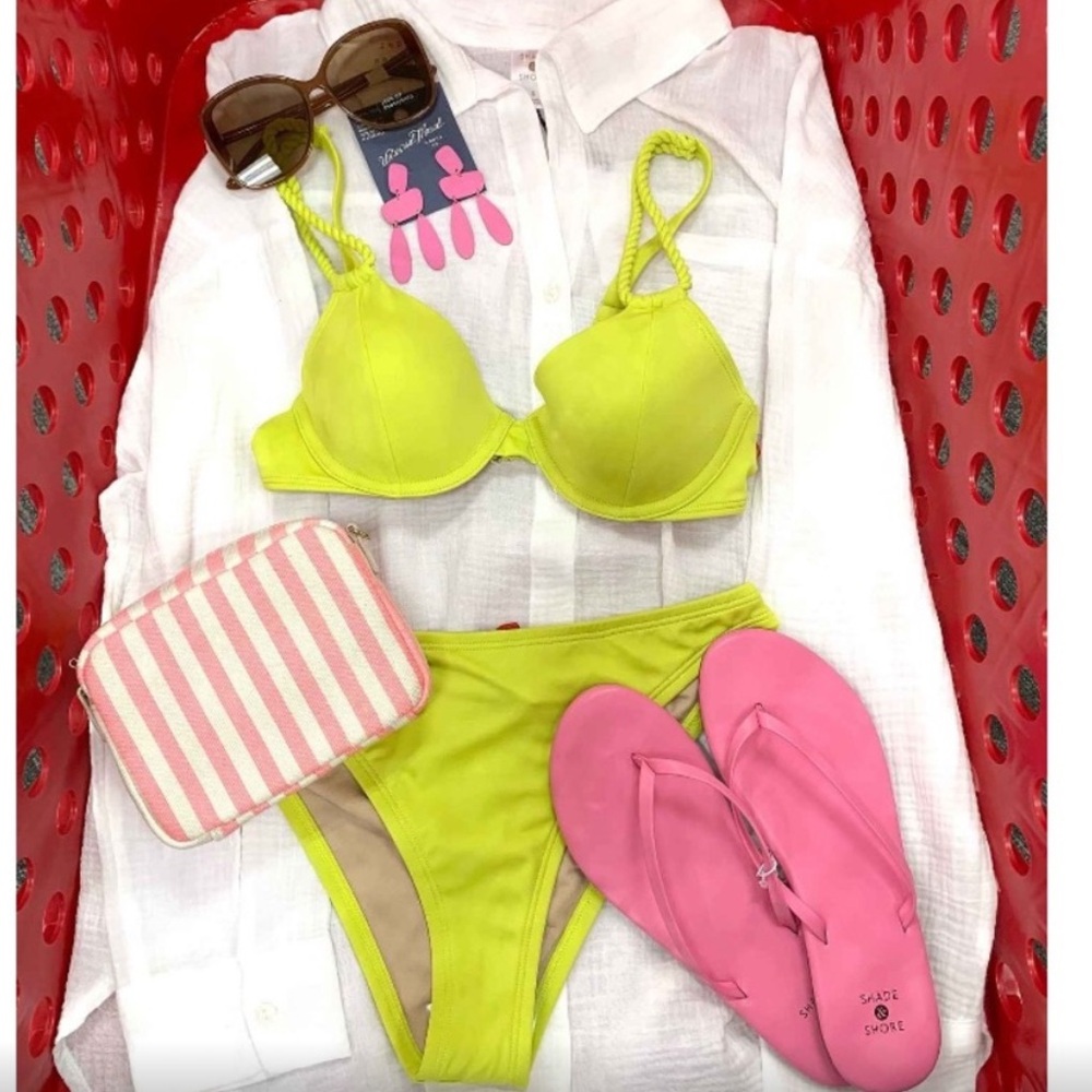 Shade & Shore Neon Yellow Key Lime Bikini Set